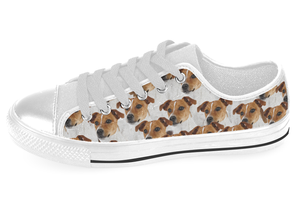 Jack Russell Terrier Shoes Women's Low Top / 7.5 / White, Shoes - spreadlife, SpreadShoes
 - 3
