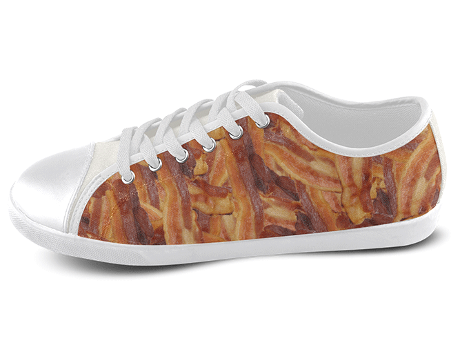 Bacon Low Top Shoes Women's / 5 / White, Low Top Shoes - SpreadShoes, SpreadShoes
 - 1