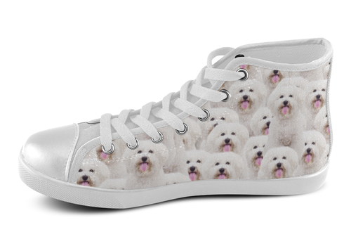 Bichon Frise Shoes Women's High Top / 5 / White, Shoes - spreadlife, SpreadShoes
 - 1