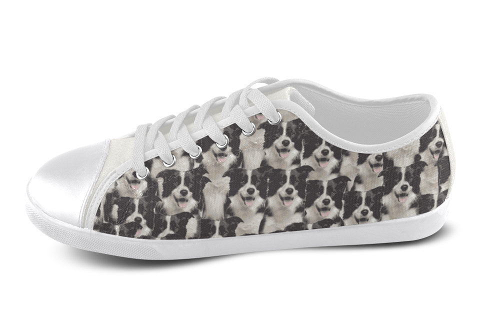 Border Collie Shoes Women's Low Top / 5 / White, Shoes - spreadlife, SpreadShoes
 - 3