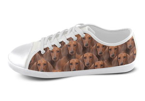 Dachshund Shoes Women's Low Top / 5 / White, Shoes - spreadlife, SpreadShoes
 - 3