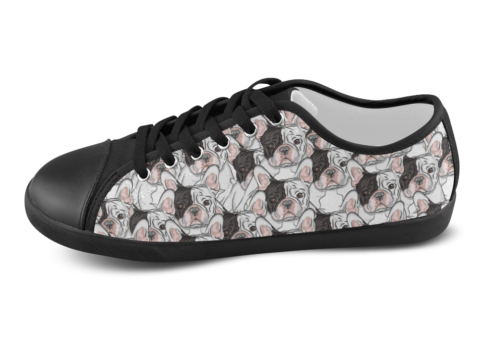 French Bulldog Shoes Women's Low Top / 5 / Black, Shoes - spreadlife, SpreadShoes
 - 4