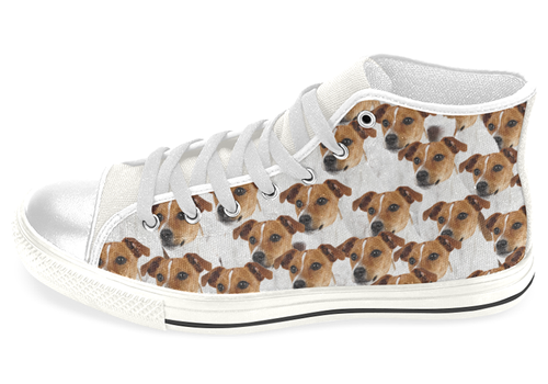 Jack Russell Terrier Shoes Women's High Top / 7.5 / White, Shoes - spreadlife, SpreadShoes
 - 1