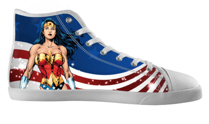 Custom Wonder Woman Shoes Women's / 5 / White, hideme - spreadlife, SpreadShoes
