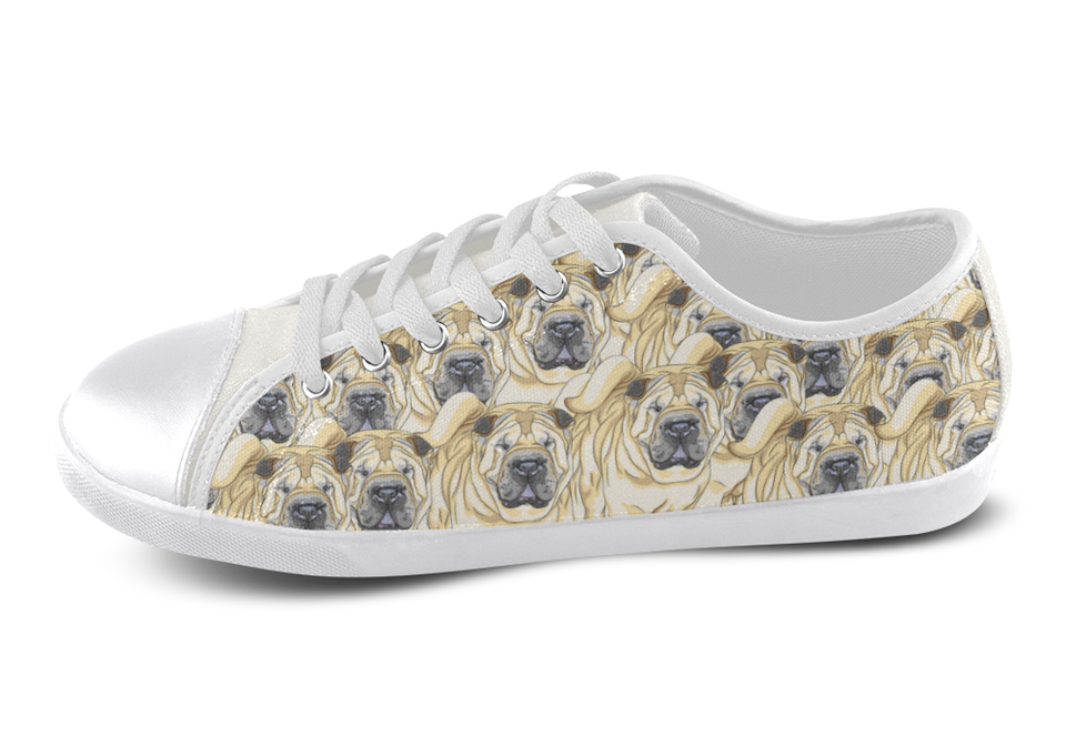 Shar Pei Shoes Women's Low Top / 5 / White, Shoes - spreadlife, SpreadShoes
 - 3