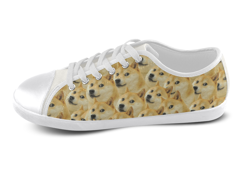Shiba Inu Shoes Women's Low Top / 5 / White, Shoes - spreadlife, SpreadShoes
 - 4
